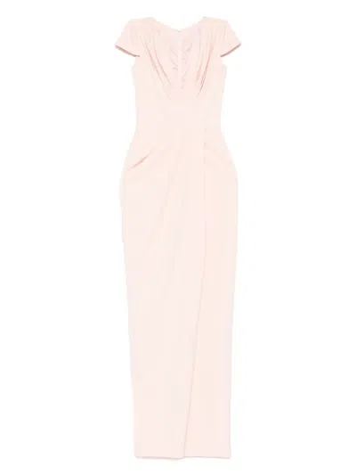 Rhea Costa Draped Maxi Dress In Multicolor