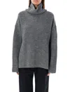 Rhea Costa Heavy Turtle Neck Sweater In Blackwhite Grey