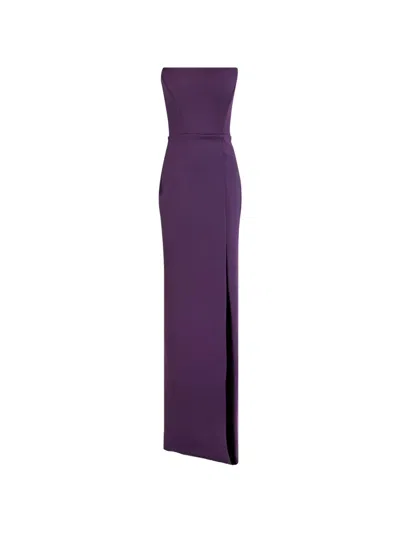 Rhea Costa Khalesi Strapless Side-slit Maxi Dress In Blue