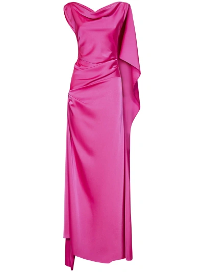 Rhea Costa Long Dress In Fuchsia