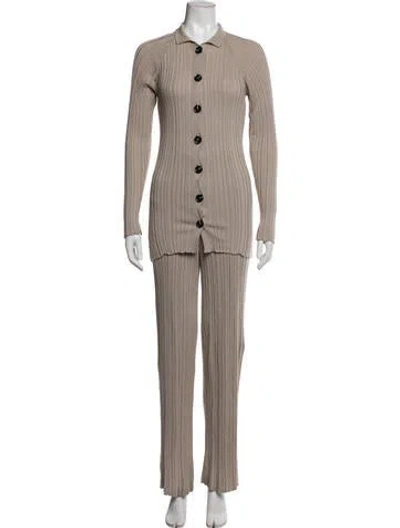 Pre-owned Rhea Costa Merino Wool Pant Set In Neutrals