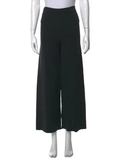 Pre-owned Rhea Costa Merino Wool Wide Leg Pants In Black