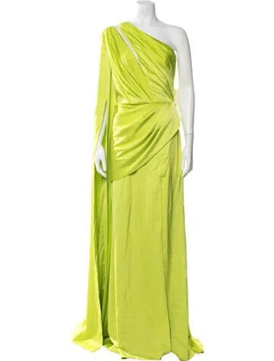 Pre-owned Rhea Costa One-shoulder Long Dress W/ Tags In Green