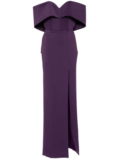 Rhea Costa Porter Scuba Dress In Purple