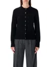 Rhea Costa Rhea Black Wool Cashmere Cropped Cardigan In Black
