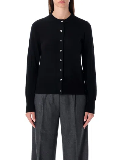 RHEA COSTA RHEA BLACK WOOL CASHMERE CROPPED CARDIGAN