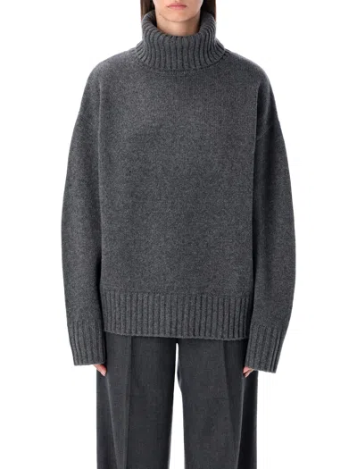 RHEA COSTA RHEA HEAVY GREY WOOL TURTLENECK SWEATER