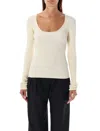 Rhea Costa Scoop Neck Sweater In Cream