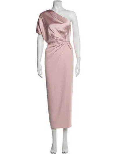 Pre-owned Rhea Costa Silk Long Dress In Pink