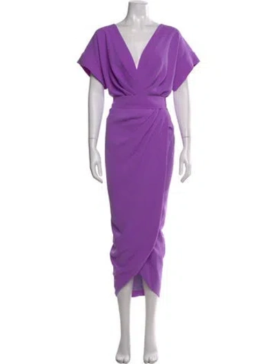 Pre-owned Rhea Costa Silk Midi Length Dress W/ Tags In Purple