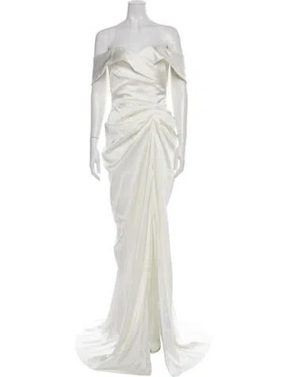Pre-owned Rhea Costa Strapless Long Dress W/ Tags In Gray