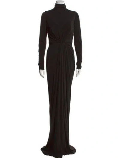 Pre-owned Rhea Costa Turtleneck Long Dress In Black