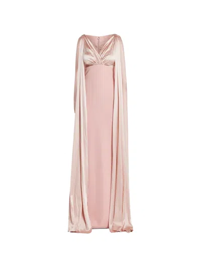 Rhea Costa Twisted Cape Dress In Pink