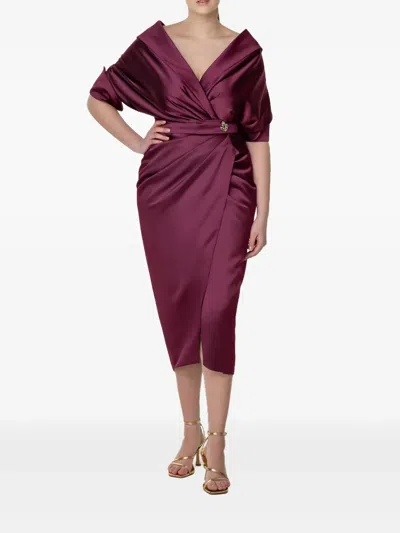 Rhea Costa V-neck Dress In Red