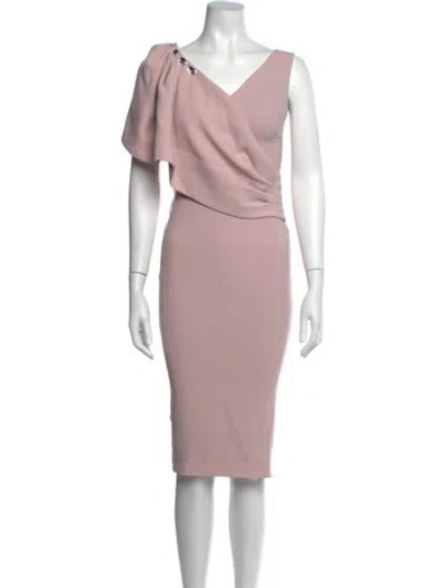 Pre-owned Rhea Costa V-neck Knee-length Dress W/ Tags In Pink