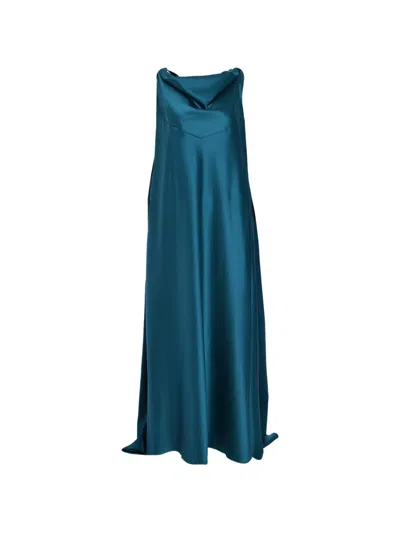 Rhea Costa Wafa Draped Dress In Blue