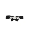 Rhea Costa Woman Belt Black Size Onesize Silk, Viscose In Black