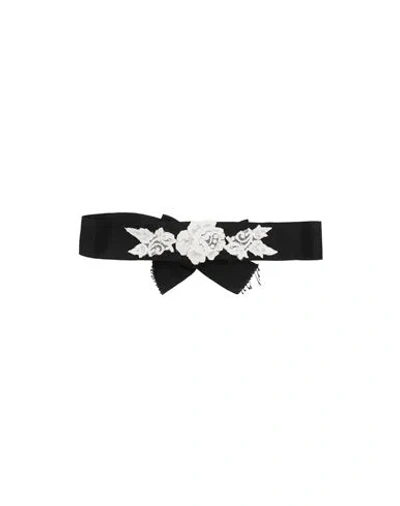 Rhea Costa Woman Belt Black Size Onesize Silk, Viscose
