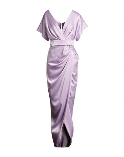 Rhea Costa Woman Maxi Dress Lilac Size 6 Polyester, Elastane In Purple