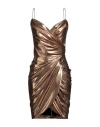 Rhea Costa Woman Short Dress Copper Size 6 Polyamide In Orange