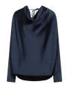 Rhea Costa Woman Top Navy Size 8 Viscose, Silk In Blue