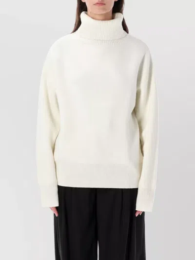 Rhea Costa Wool Turtleneck Sweatshirt In Neutral