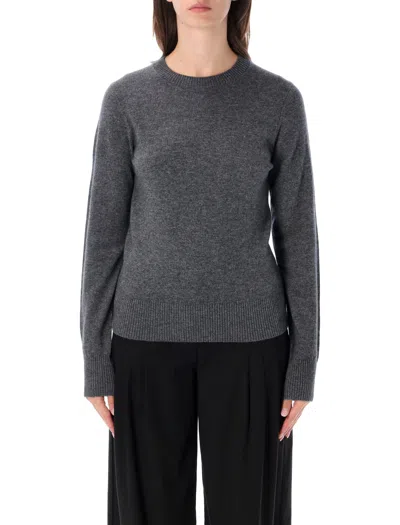 Rhea Round-neck Long-sleeve Sweater In Gray