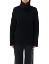 Rhea Heavy Turtle Neck Sweater In Black