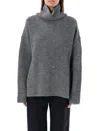 Rhea Heavy Turtle Neck Sweater In Grey