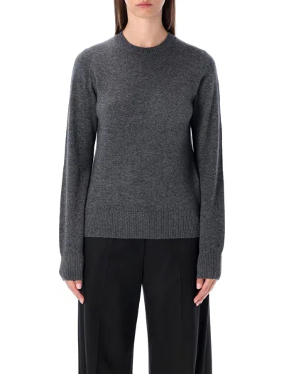 RHEA RHEA RHEA GREY MÉLANGE WOOL CASHMERE CREWNECK SWEATER