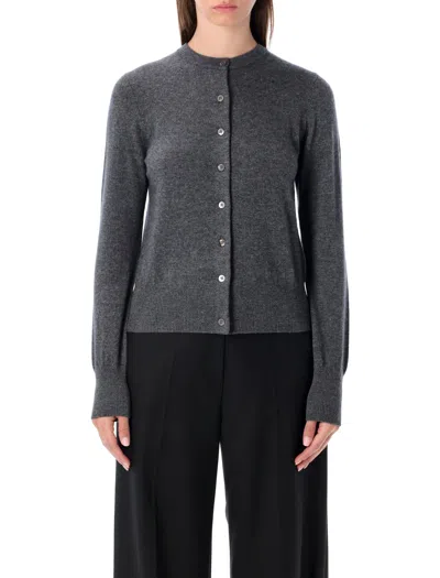 RHEA RHEA RHEA GREY WOOL CASHMERE CROPPED CARDIGAN