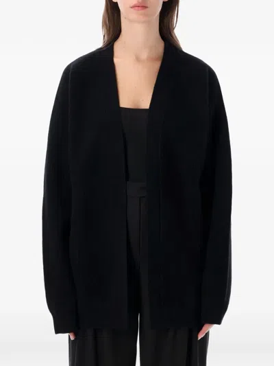 Rhea Ribbed-knit Cardigan In Black