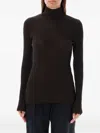 Rhea Roll-neck Ribbed Sweater In Brown