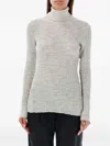 Rhea Roll-neck Ribbed Sweater In Grey