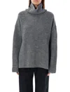 Rhea Heavy Turtle Neck Sweater In Blackwhite Grey