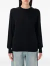 Rhea Black Relaxed-fit Merino Wool Crew Neck Sweater