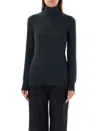 Rhea Roll-neck Ribbed Sweater In Grey
