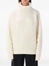 Rhea Heavy Off White Wool Turtleneck Sweater In Neutral