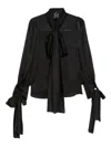 Rhizome Bow-tie Silk Blouse In Black