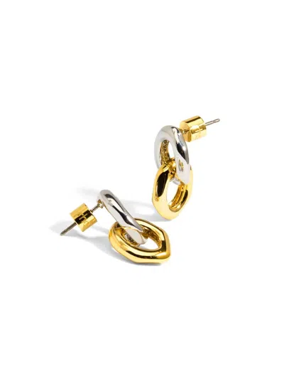 Rho Women's Two-tone Small Link Drop Earring In Gold In Multi