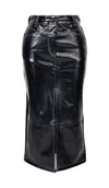 Rhodaine Women's Black Poppy Faux Leather Skirt In Black
