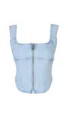 Rhodaine Women's Blue Pino Denim Corset In Blue