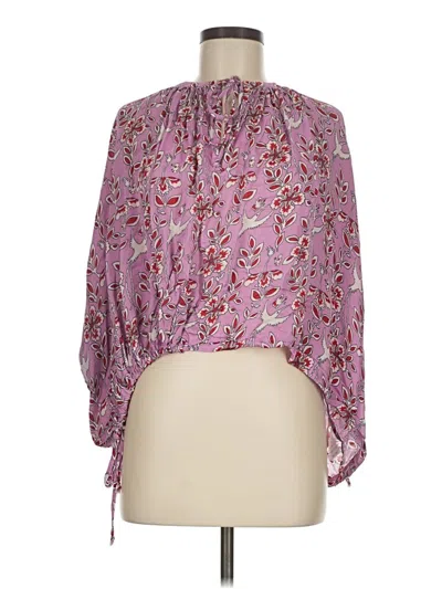 Pre-owned Rhode 3/4 Sleeve Blouse In Purple