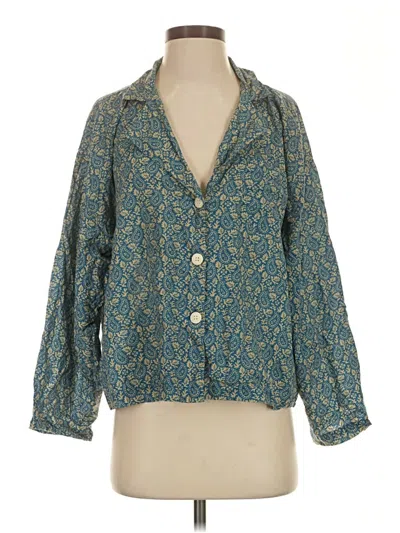 Pre-owned Rhode 3/4 Sleeve Blouse In Teal