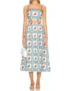 Rhode Aaron Midi Skirt In Lal Mirchi In Blue