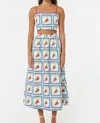 Rhode Aaron Midi Skirt In Lal Mirchi In Multi