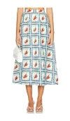 Rhode Aaron Midi Skirt In Lal Mirchi In Lal Mirchi
