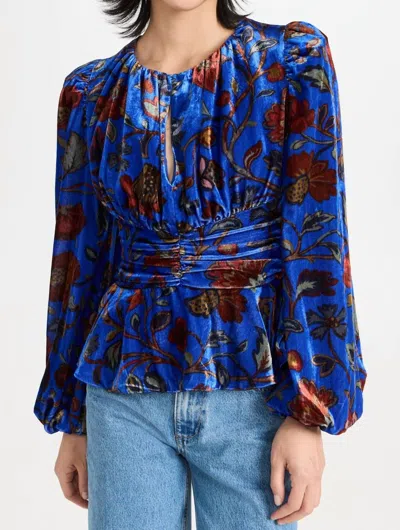 Rhode Aileen Top In Royal Vichy Rose Grande In Multi