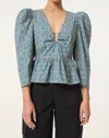 Rhode Alma Top In Blue Paisley Garden In Multi