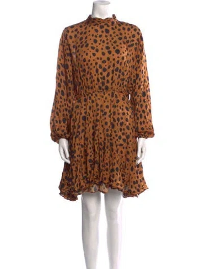 Pre-owned Rhode Animal Print Knee-length Dress In Yellow